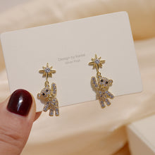 Load image into Gallery viewer, Female bear silver earrings