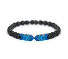 Load image into Gallery viewer, Purple Arrow Men and Women Natural Stone Bracelet Volcanic Stone Magnet Bracelet