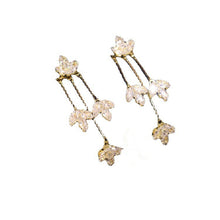 Load image into Gallery viewer, Zircon Maple Leaf Earrings Light Luxury Fashion Creative One