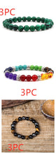 Load image into Gallery viewer, Classic Black Matte Green Malachite Bracelets Suitable Women Men Elastic Strand Jewelry