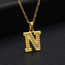 Load image into Gallery viewer, 26 letters gold-plated pendant necklace