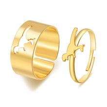 Load image into Gallery viewer, Hot Selling Creative Personality Butterfly 2-Piece Set Ins Same Punk Style Couple Ring