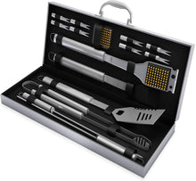 Load image into Gallery viewer, 16-piece Luxury Stainless Steel Barbecue Tool Set