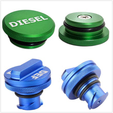 Load image into Gallery viewer, Fit 2013-2017 Dodge Ram Magnetic Aluminum Fuel Gas Caps &amp; DEF Caps Blue Set