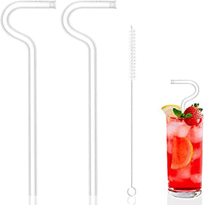 Anti Wrinkle Straw Set of 2, Reusable Glass Drinking Nepal