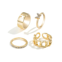 Load image into Gallery viewer, Hot Selling Creative Personality Butterfly 2-Piece Set Ins Same Punk Style Couple Ring