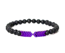 Load image into Gallery viewer, Purple Arrow Men and Women Natural Stone Bracelet Volcanic Stone Magnet Bracelet