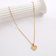 Load image into Gallery viewer, Simple Women&#039;s Heart Letter Necklace Love Pendant Clavicle Chain