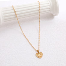 Load image into Gallery viewer, Simple Women&#039;s Heart Letter Necklace Love Pendant Clavicle Chain