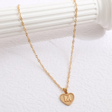 Load image into Gallery viewer, Simple Women&#039;s Heart Letter Necklace Love Pendant Clavicle Chain