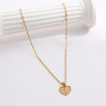 Load image into Gallery viewer, Simple Women&#039;s Heart Letter Necklace Love Pendant Clavicle Chain
