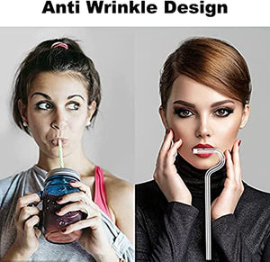 Anti Wrinkle Straw - Glass Anti-wrinkle Drinking Straws, Clear