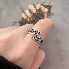 Load image into Gallery viewer, Love Couple Plain Silver Ring Angel Wings
