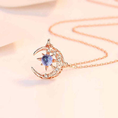 2023 Star moon design sense collarbone chain necklace jewellery