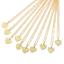 Load image into Gallery viewer, Simple Women&#039;s Heart Letter Necklace Love Pendant Clavicle Chain