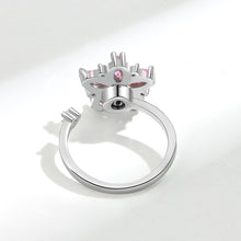 Load image into Gallery viewer, Rotating Ring Female Cherry Blossom Pink Zircon Flower Decompression Anti-anxiety Ring Set