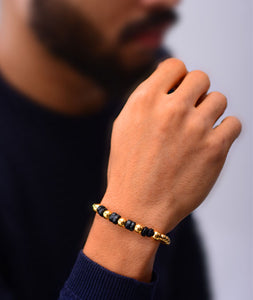 Black Blend 925 Gold Bracelet