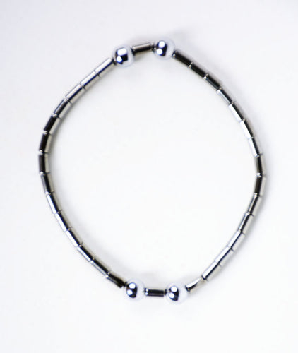 Tiny Silver Steel Bracelet 