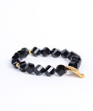 Load image into Gallery viewer, Lock Tassled Twisted Stone Bracelet