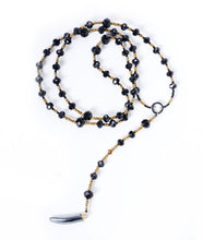 Load image into Gallery viewer, Crystal Black Horn Necklace