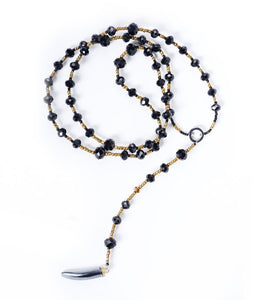 Crystal Black Horn Necklace