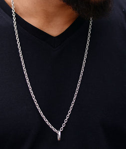 Silver Steel Chain Necklace