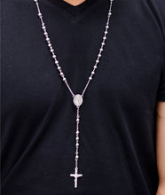 Load image into Gallery viewer, Silver Rosary Necklace