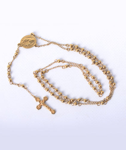 Gold Rosary Necklace