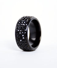 Load image into Gallery viewer, Stoned Black Titanium Rings