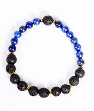 Load image into Gallery viewer, 2-Faced Black/Blue Bracelet