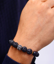 Load image into Gallery viewer, King Charm Lava / Onyx Bracelet
