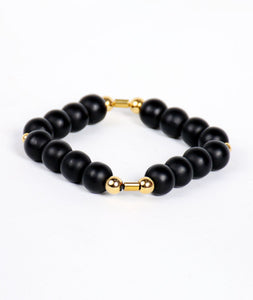 Onyx Matte 925 Gold Blend Bracelet