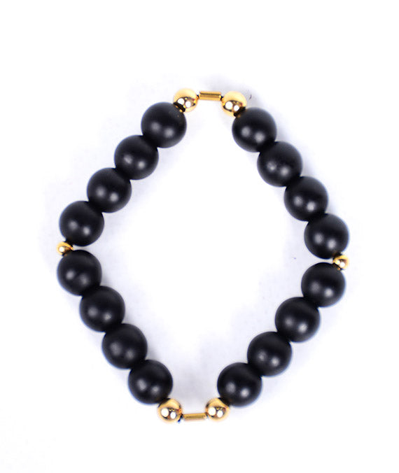 Onyx Matte 925 Gold Blend Bracelet