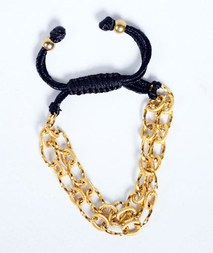 Chain Cuff Rope Tassle Gold Bracelet